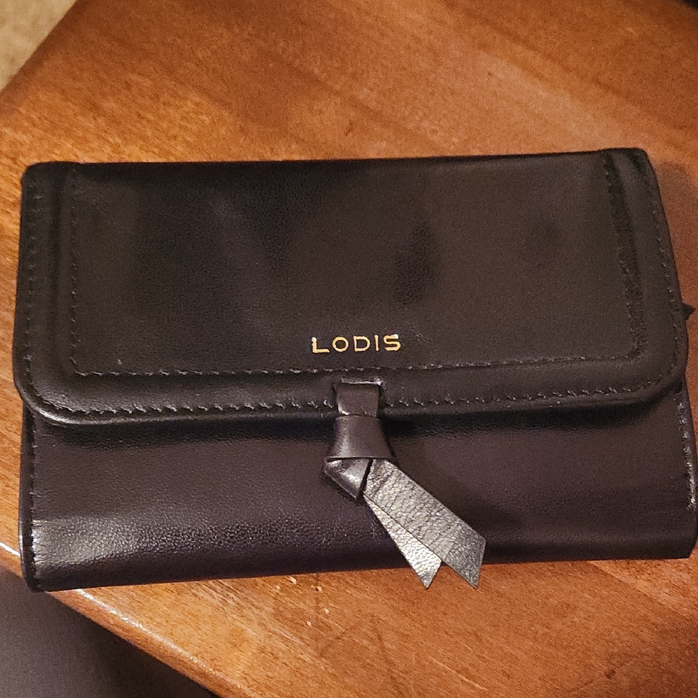 Lodis Black Leather Eallet with Bow Detail - Picture 1 of 12